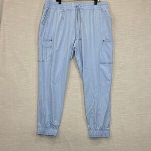 Dickies Medical Women's Size 2XL XXL Nursing Scrubs Pants Cropped Light Blue